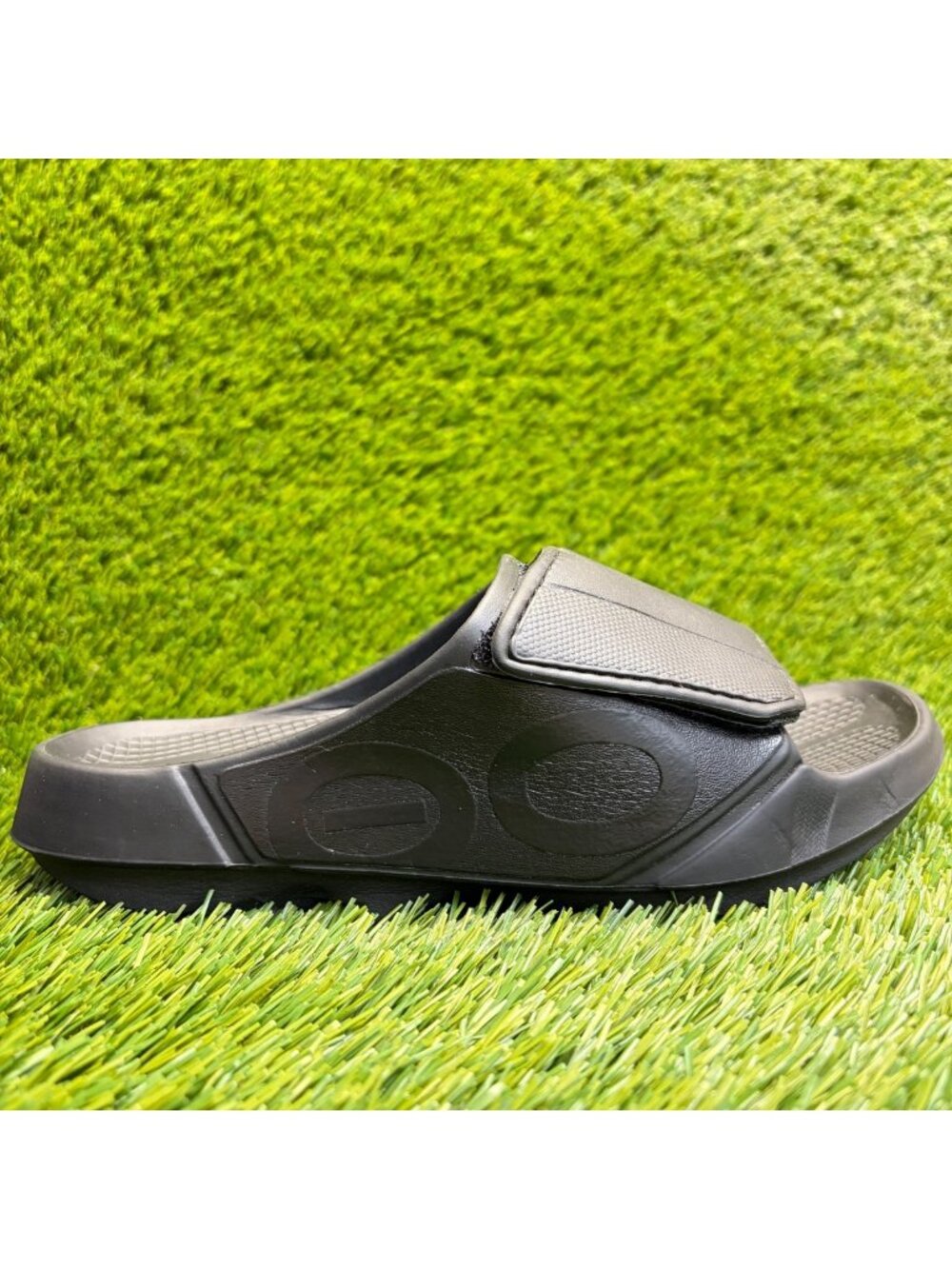 OOFOS OOahh Sport Flex Womens Size 9 Mens 7 Black Beach Outdoor Slide Sandals
